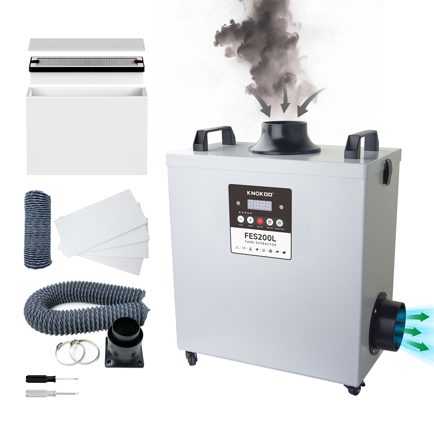 Industrial Laser Fume Extractor - Laser Fume Extractor with Exhaust Outlet,