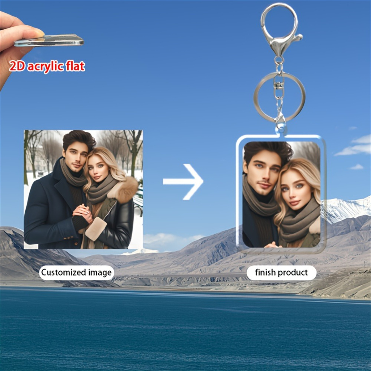 Industrial Laser Power - Custom 2D Flat Acrylic Photo Keychain
