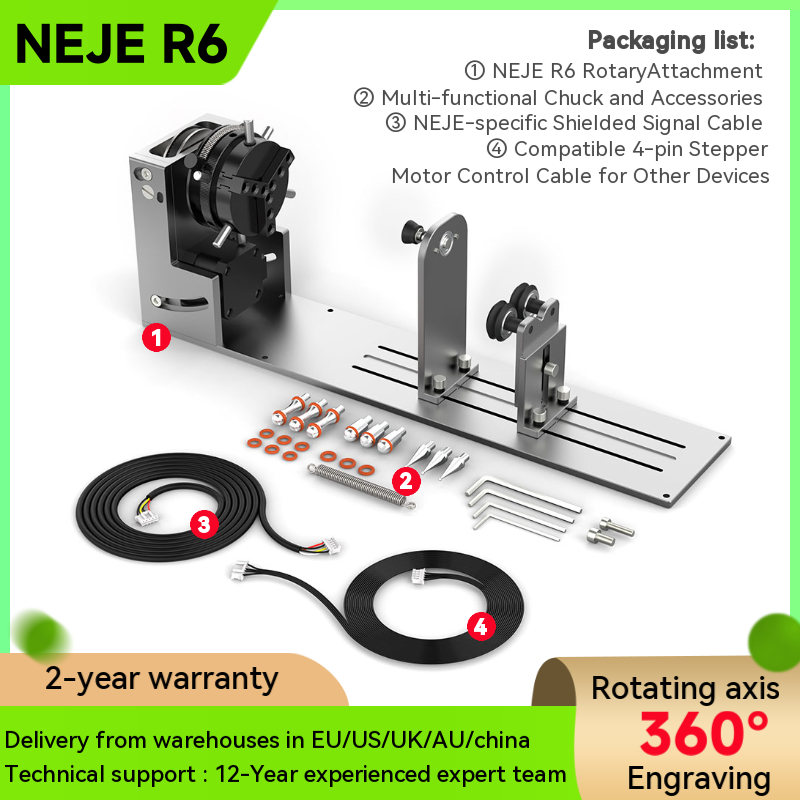 Rotary Axis Laser Engraver - NEJE R6 Laser Engraving Machine A-axis