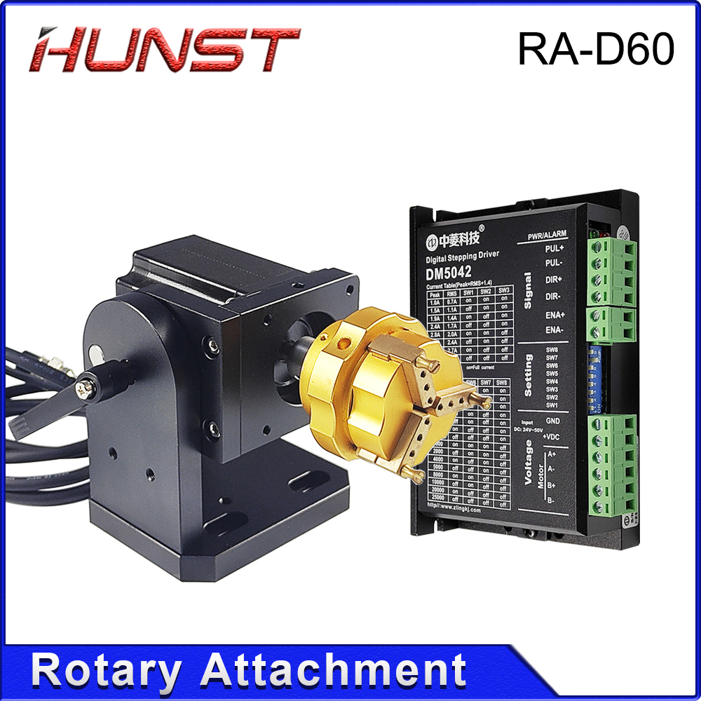 Rotary Axis Laser Engraver - Hunst D69 D60 Laser Marking Machine
