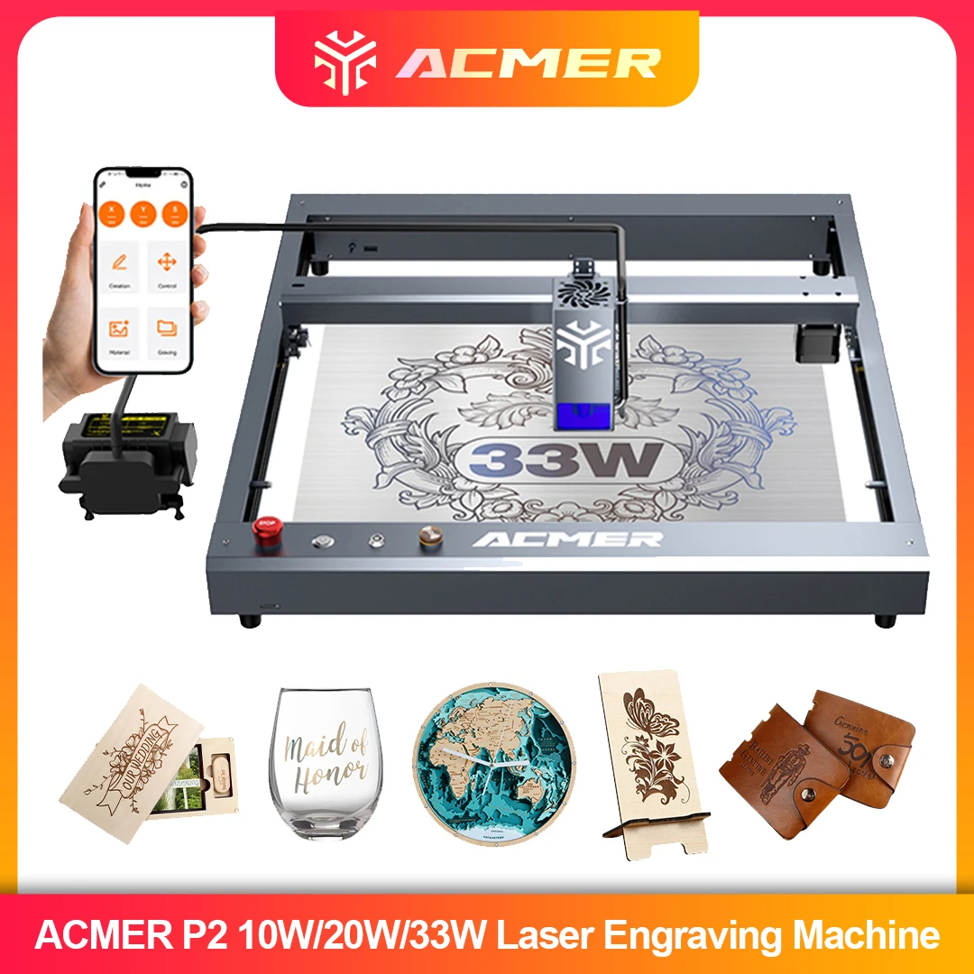 Industrial Laser Cutting - ACMER P2 Laser Engraver 33W 20W