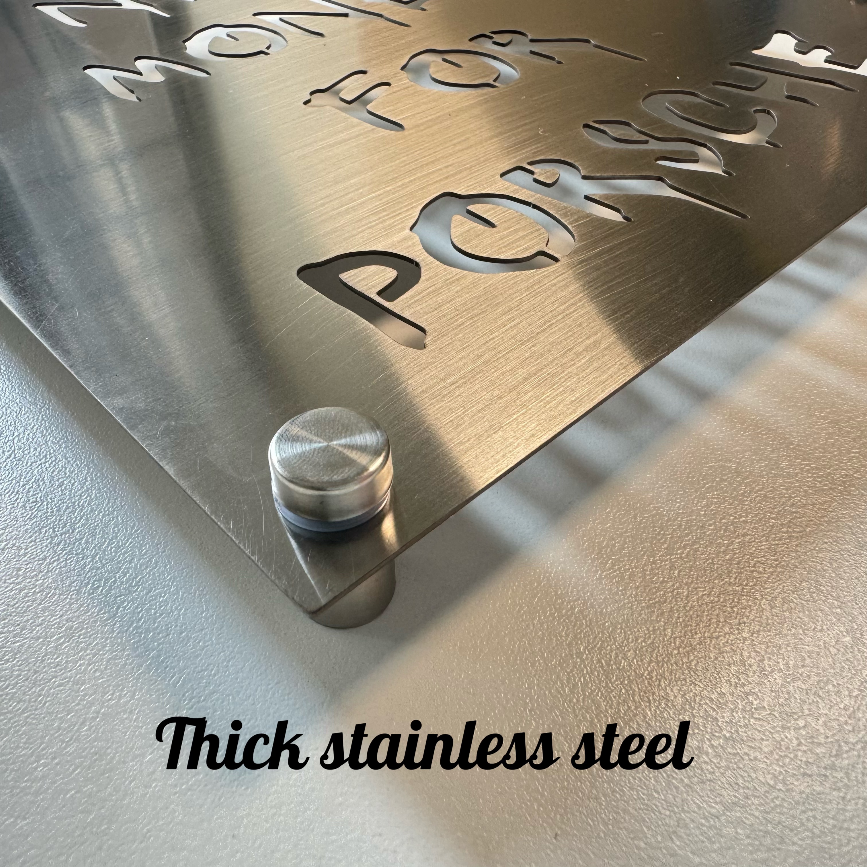 Modern Stainless Steel Signboa - Industrial Laser Power ulasan dan harga
