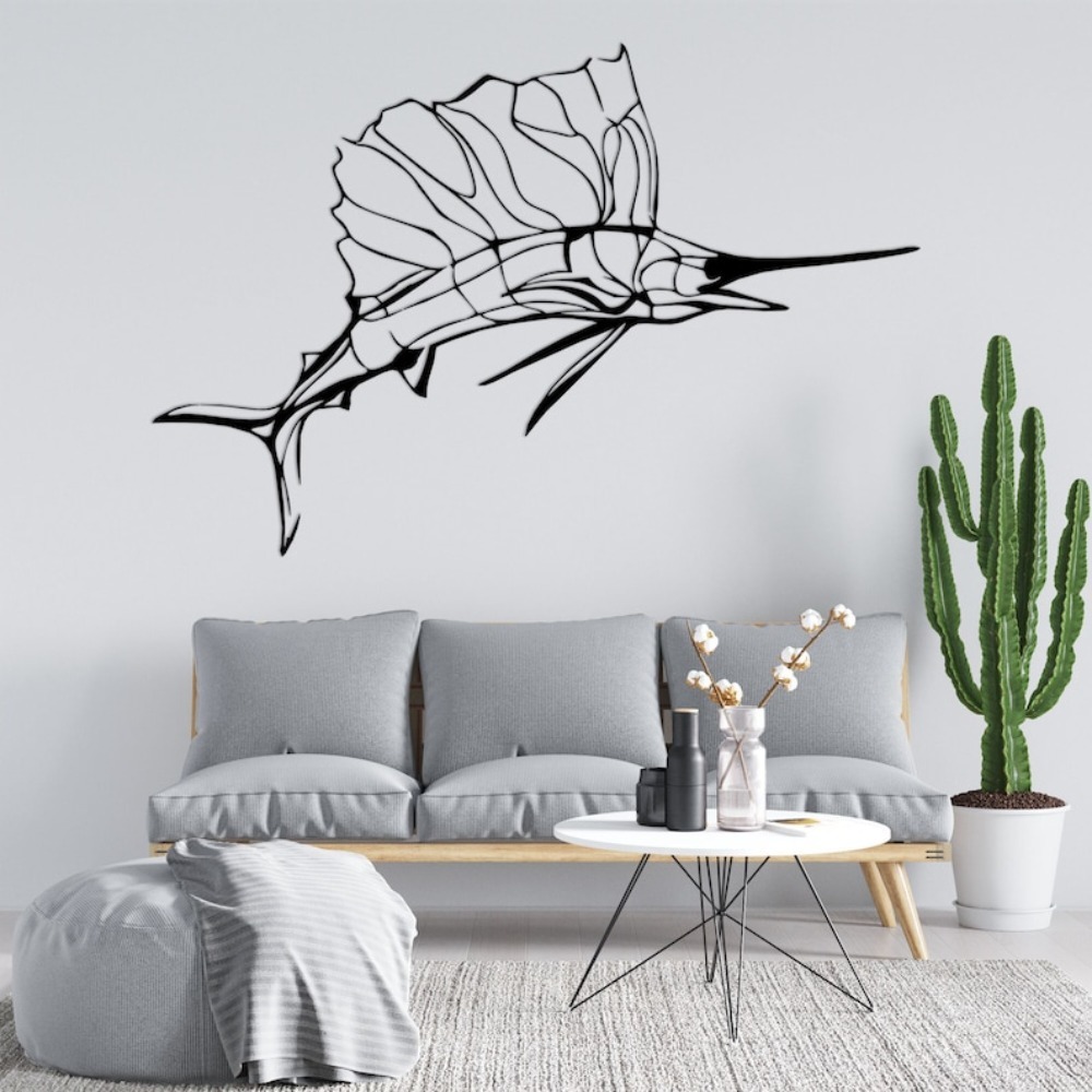 Swordfish Nautical Metal Wall  - Industrial Laser Power ulasan dan harga