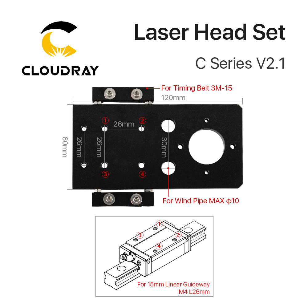 Cloudray CO2 Laser Head Set Di - Laser Focus Lens ulasan dan harga