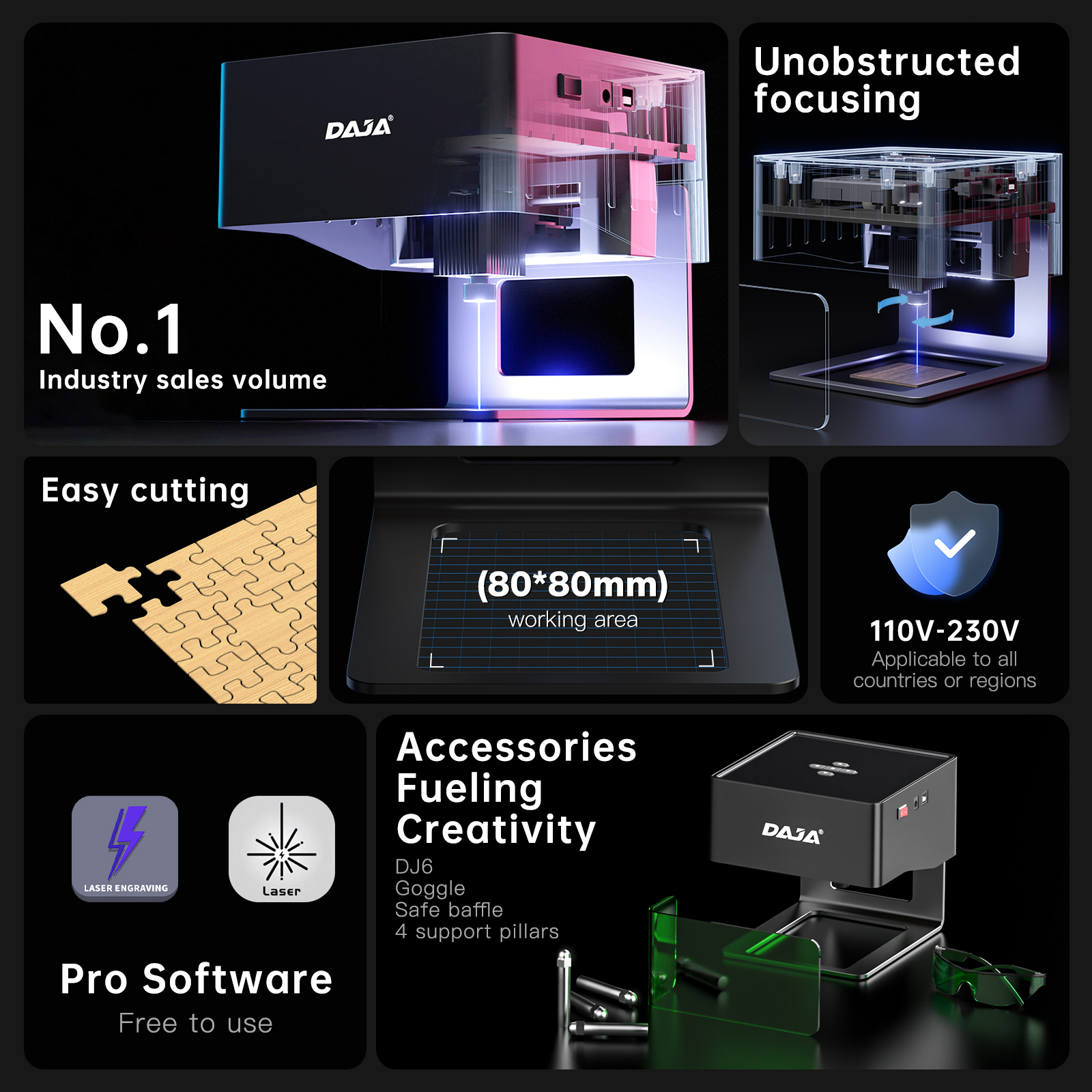 DAJA DJ6 Mini Portable Laser E - Industrial Laser Cutting ulasan dan harga